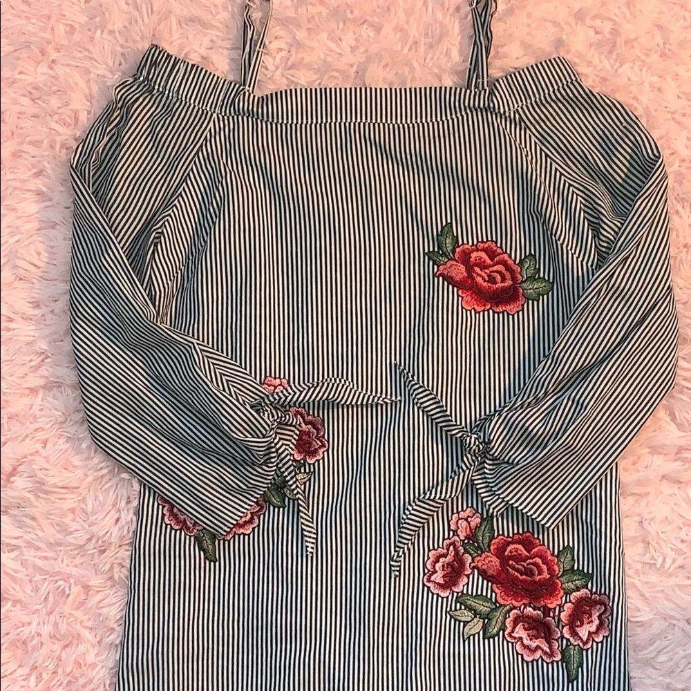Striped Off-Shoulder Dress